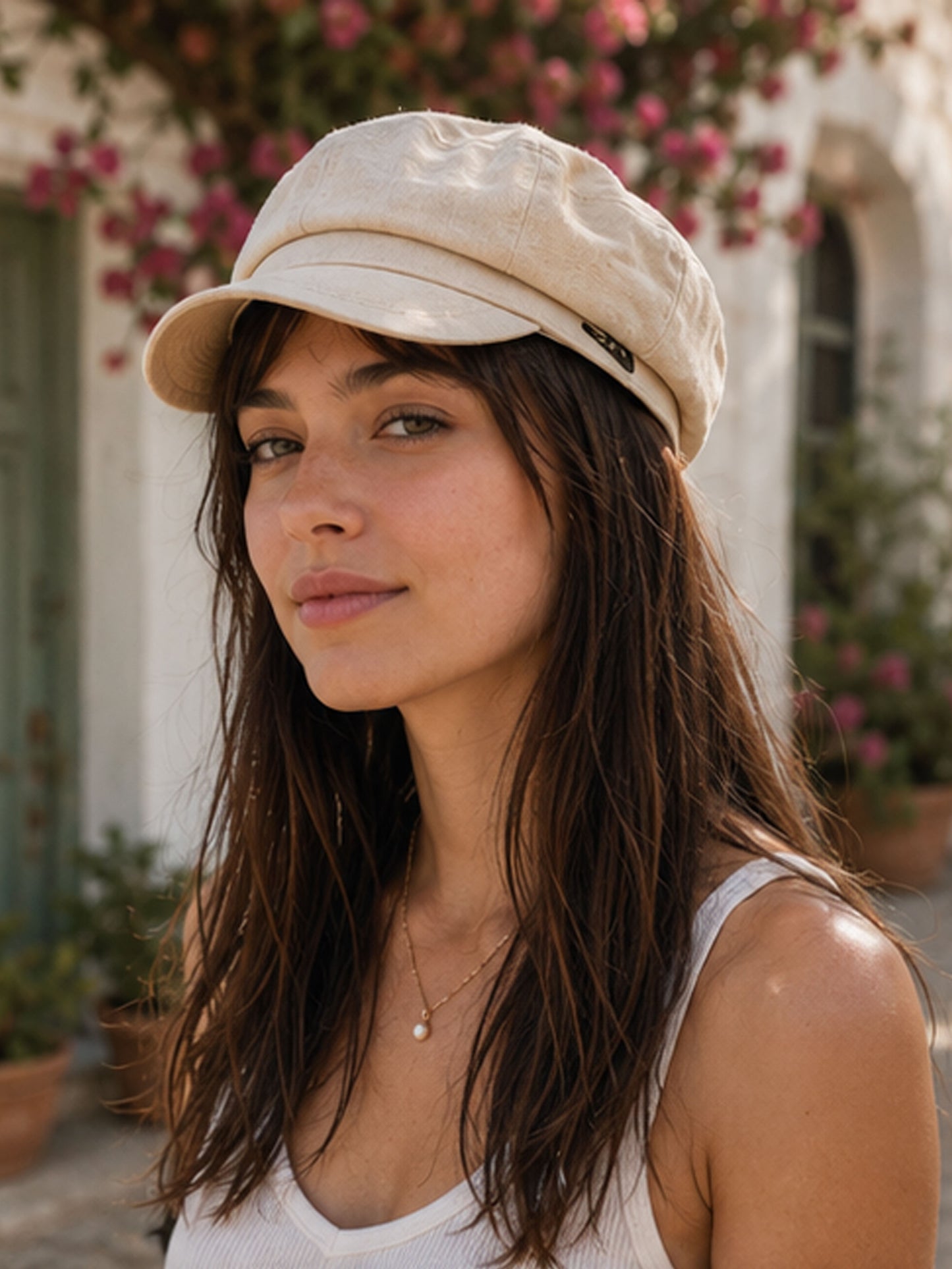 Craggi Ladies Stone Denim Baker Boy Hat. Womens Newsboy Cap