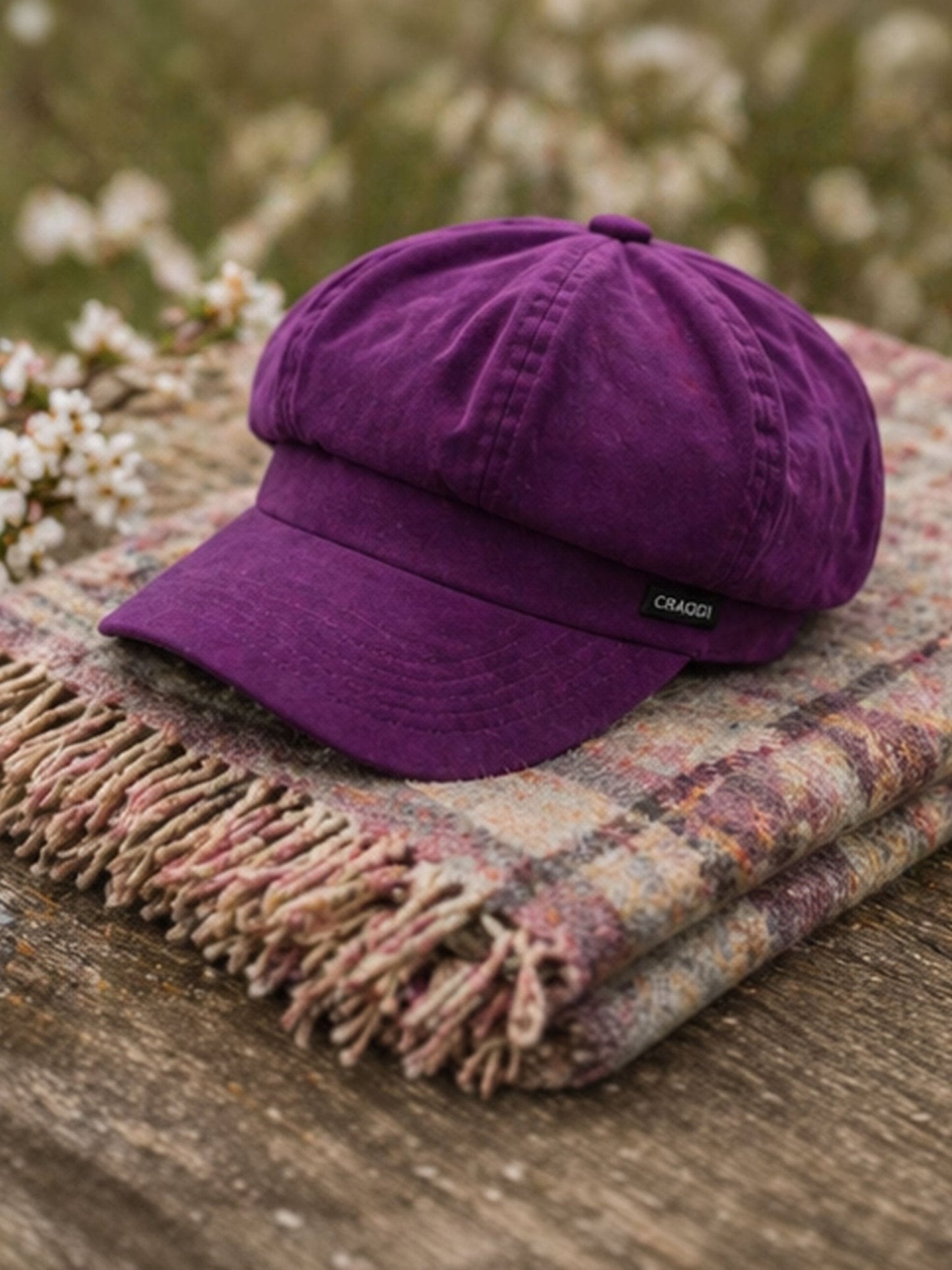 Craggi Ladies Baker boy Hat Purple Velvet Shelby Newsboy Womens Cap CRAGGI Hats