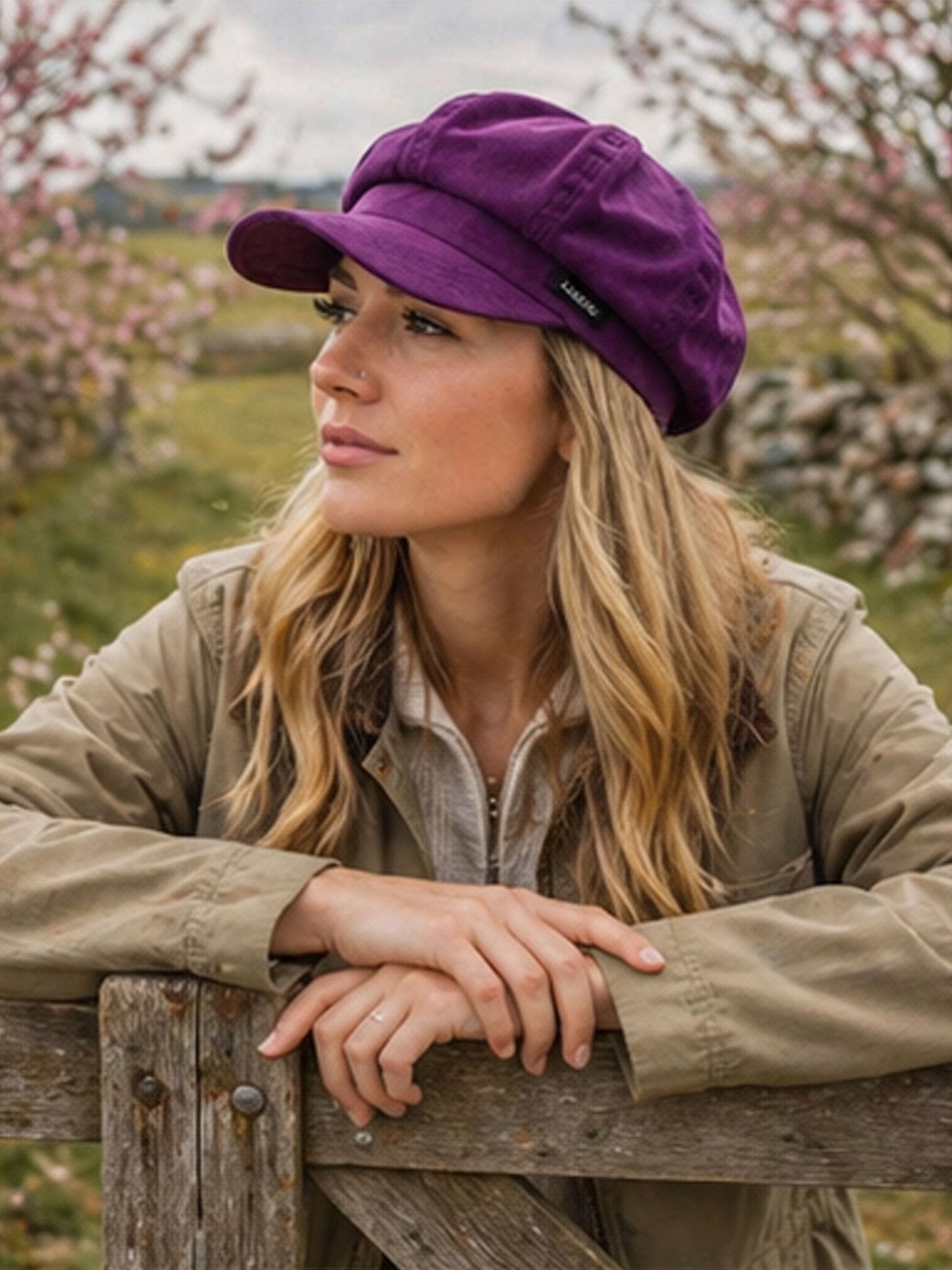 Craggi Ladies Baker boy Hat Purple Velvet Shelby Newsboy Womens Cap CRAGGI Hats