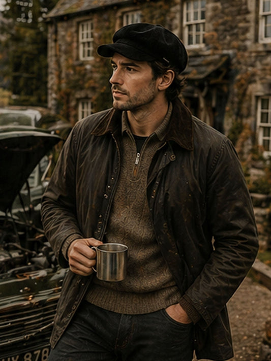 Craggi Mens Peaky Blinders style Baker boy Black Cord Hat. Mans Shelby Cap CRAGGI Hats