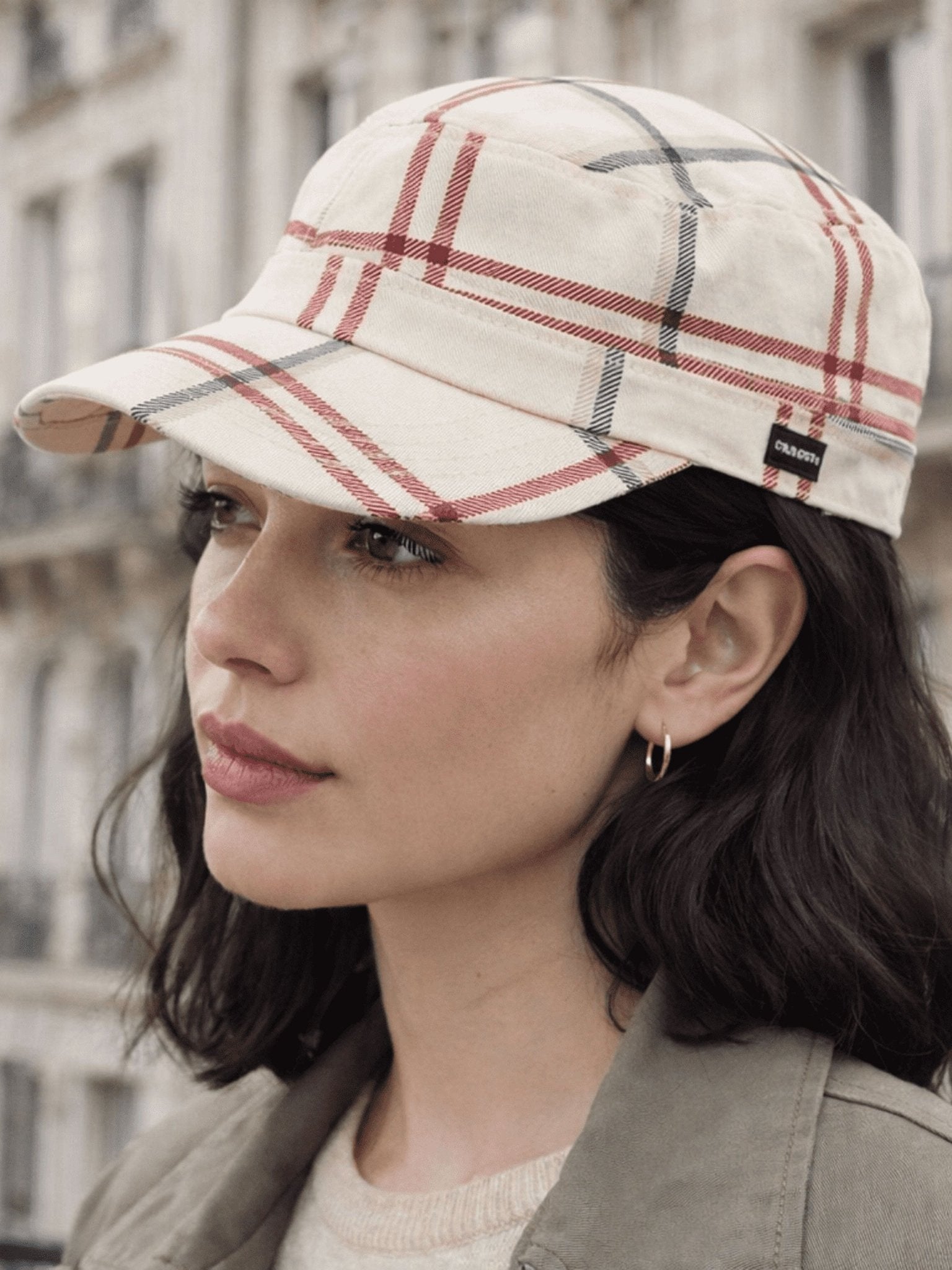 Craggi Womens Newsboy Sports Cap Holiday Stone Blue Red Check Adjustable Ladies Hat CRAGGI Hats